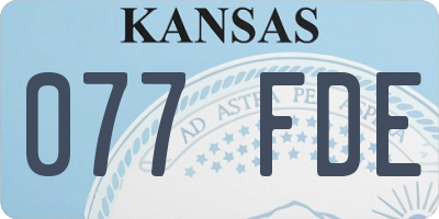 KS license plate 077FDE