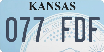 KS license plate 077FDF