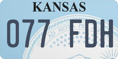 KS license plate 077FDH