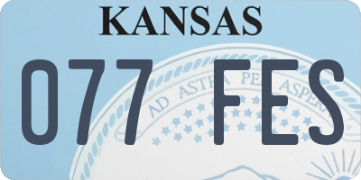 KS license plate 077FES