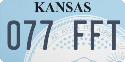 KS license plate 077FFT