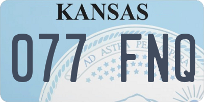 KS license plate 077FNQ