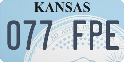 KS license plate 077FPE