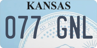 KS license plate 077GNL