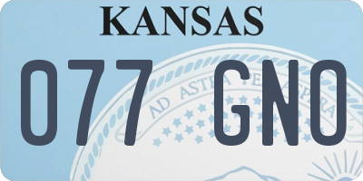 KS license plate 077GNO