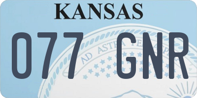 KS license plate 077GNR