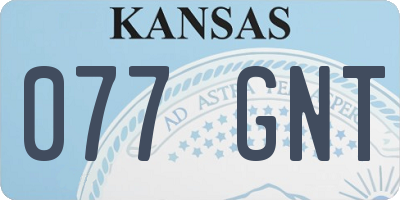 KS license plate 077GNT