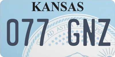KS license plate 077GNZ