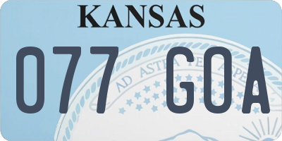 KS license plate 077GOA