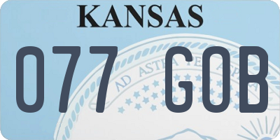 KS license plate 077GOB