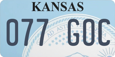 KS license plate 077GOC