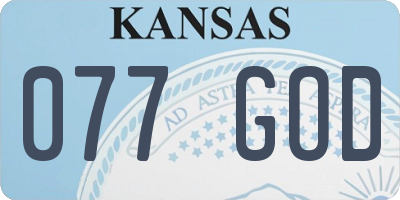 KS license plate 077GOD