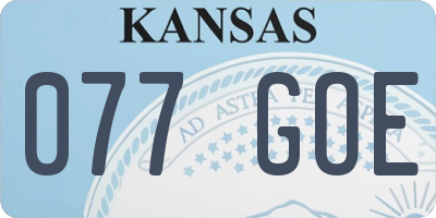 KS license plate 077GOE