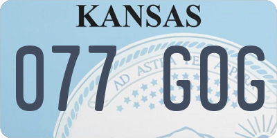 KS license plate 077GOG