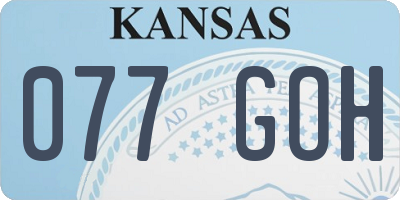 KS license plate 077GOH