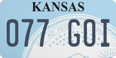 KS license plate 077GOI