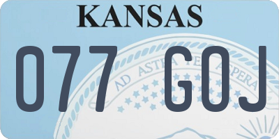 KS license plate 077GOJ