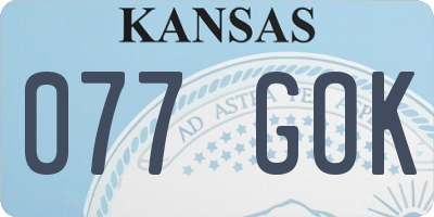 KS license plate 077GOK