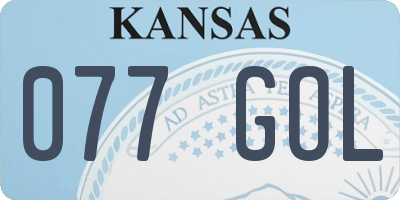 KS license plate 077GOL