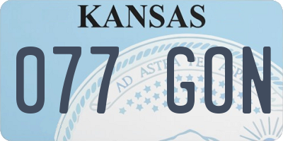 KS license plate 077GON
