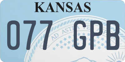 KS license plate 077GPB