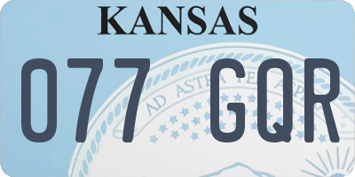 KS license plate 077GQR