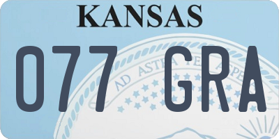 KS license plate 077GRA