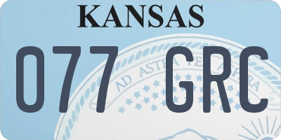 KS license plate 077GRC
