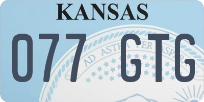 KS license plate 077GTG