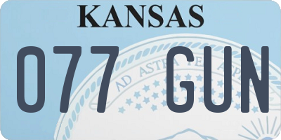 KS license plate 077GUN