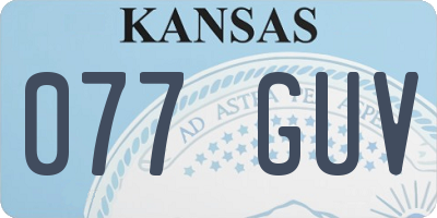 KS license plate 077GUV