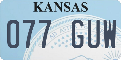 KS license plate 077GUW