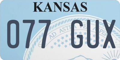 KS license plate 077GUX