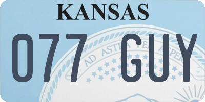 KS license plate 077GUY