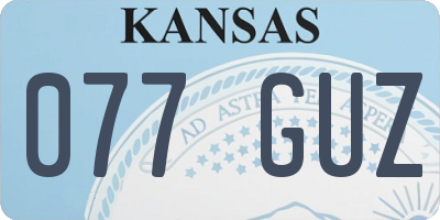 KS license plate 077GUZ