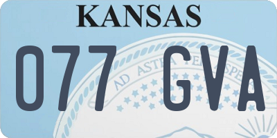 KS license plate 077GVA