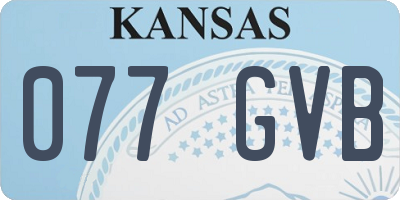KS license plate 077GVB