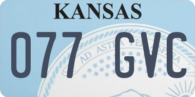 KS license plate 077GVC