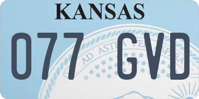 KS license plate 077GVD