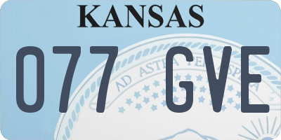 KS license plate 077GVE