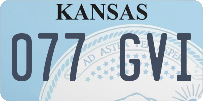 KS license plate 077GVI