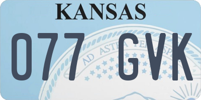 KS license plate 077GVK