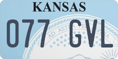 KS license plate 077GVL