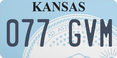 KS license plate 077GVM