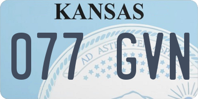 KS license plate 077GVN