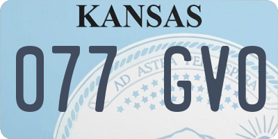 KS license plate 077GVO