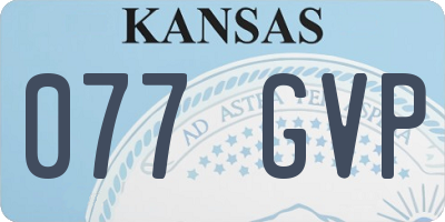 KS license plate 077GVP