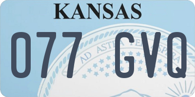 KS license plate 077GVQ