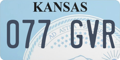 KS license plate 077GVR