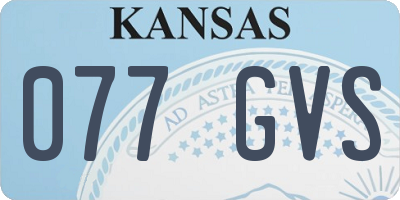 KS license plate 077GVS